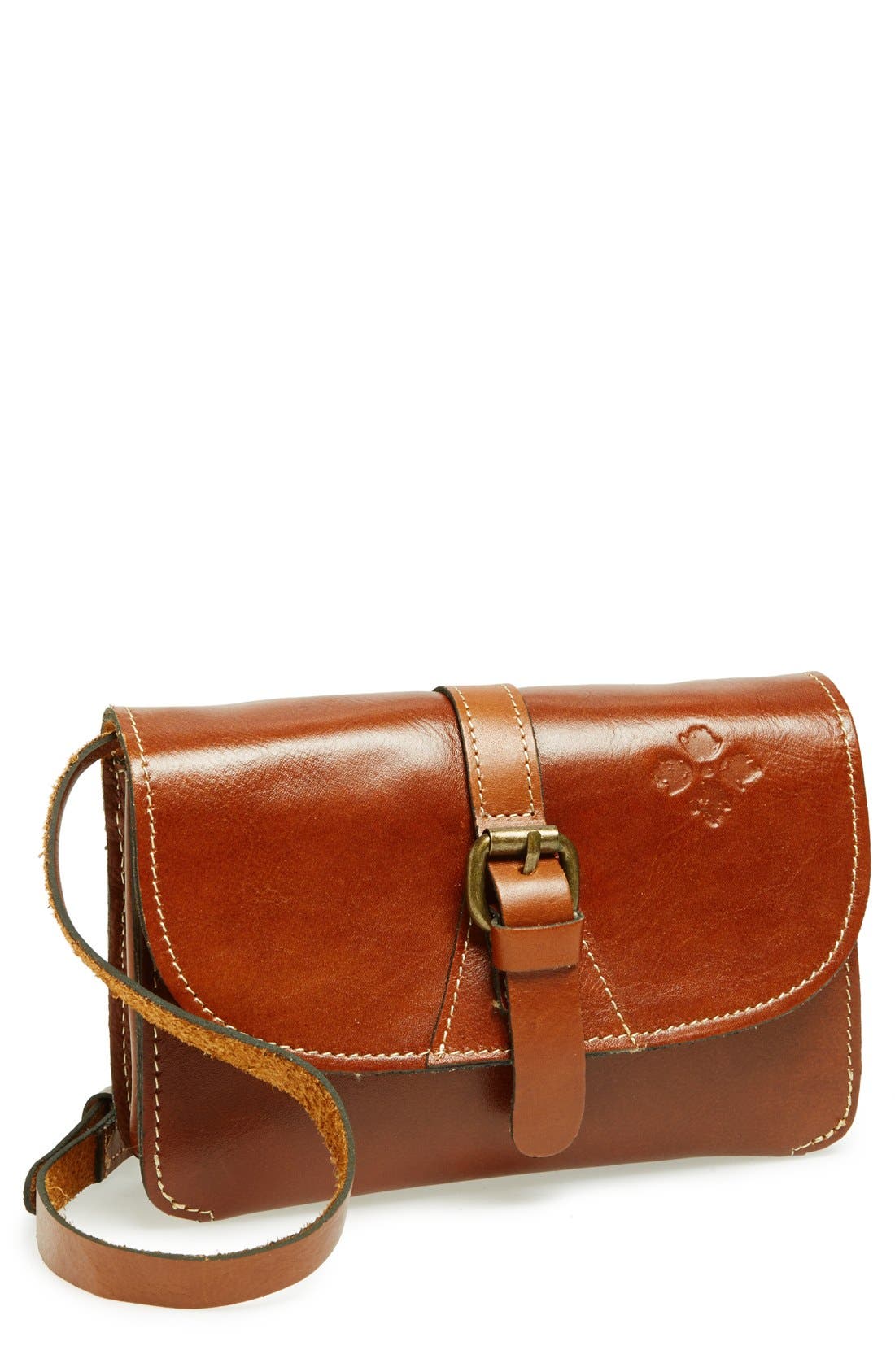 'Torri' Italian Leather Crossbody Bag, Main, color, TAN