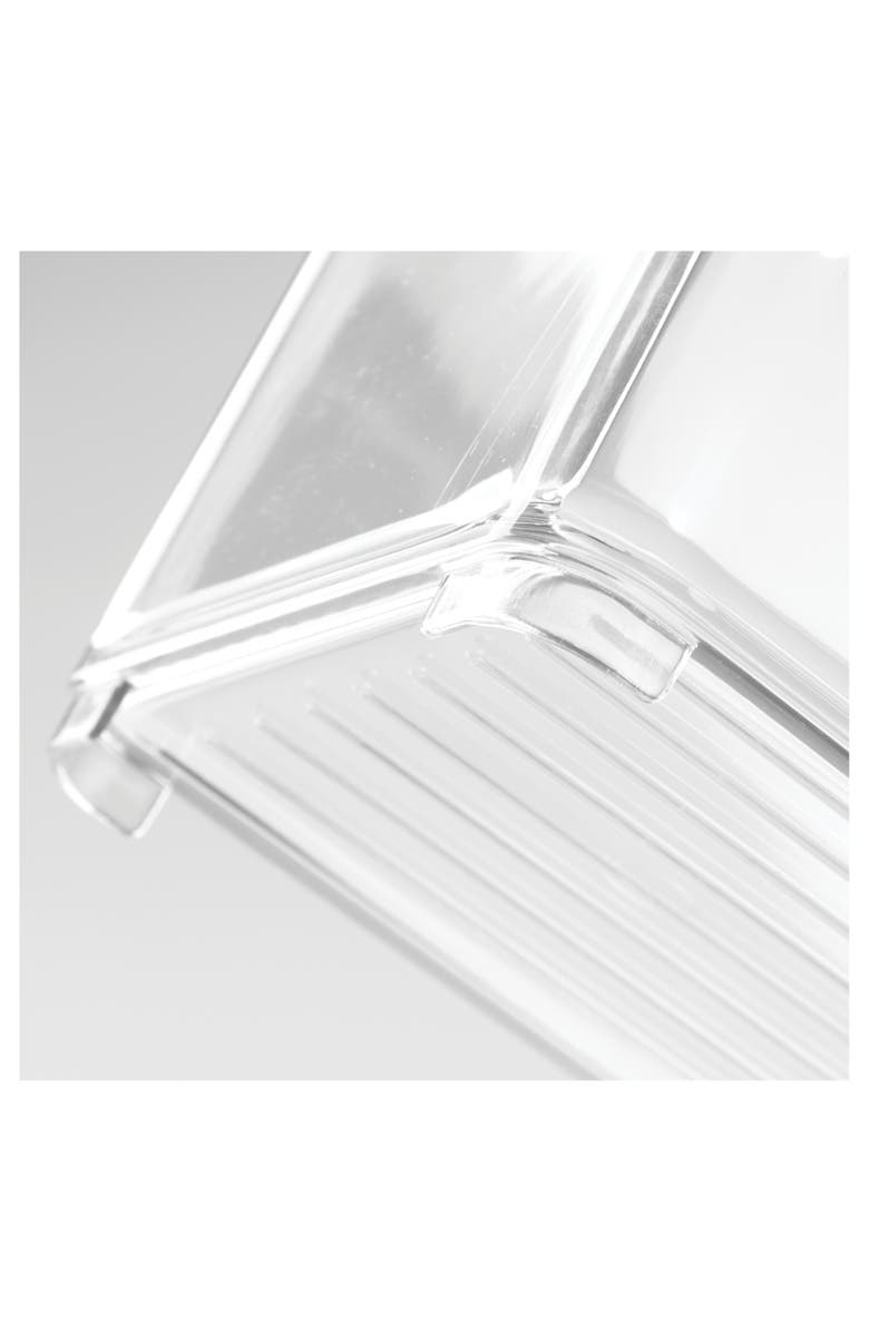 Basic Stackable Fridge Storage Bin with Handle, Set of 6, Clear, Made in USA, Alternate, color, Clear