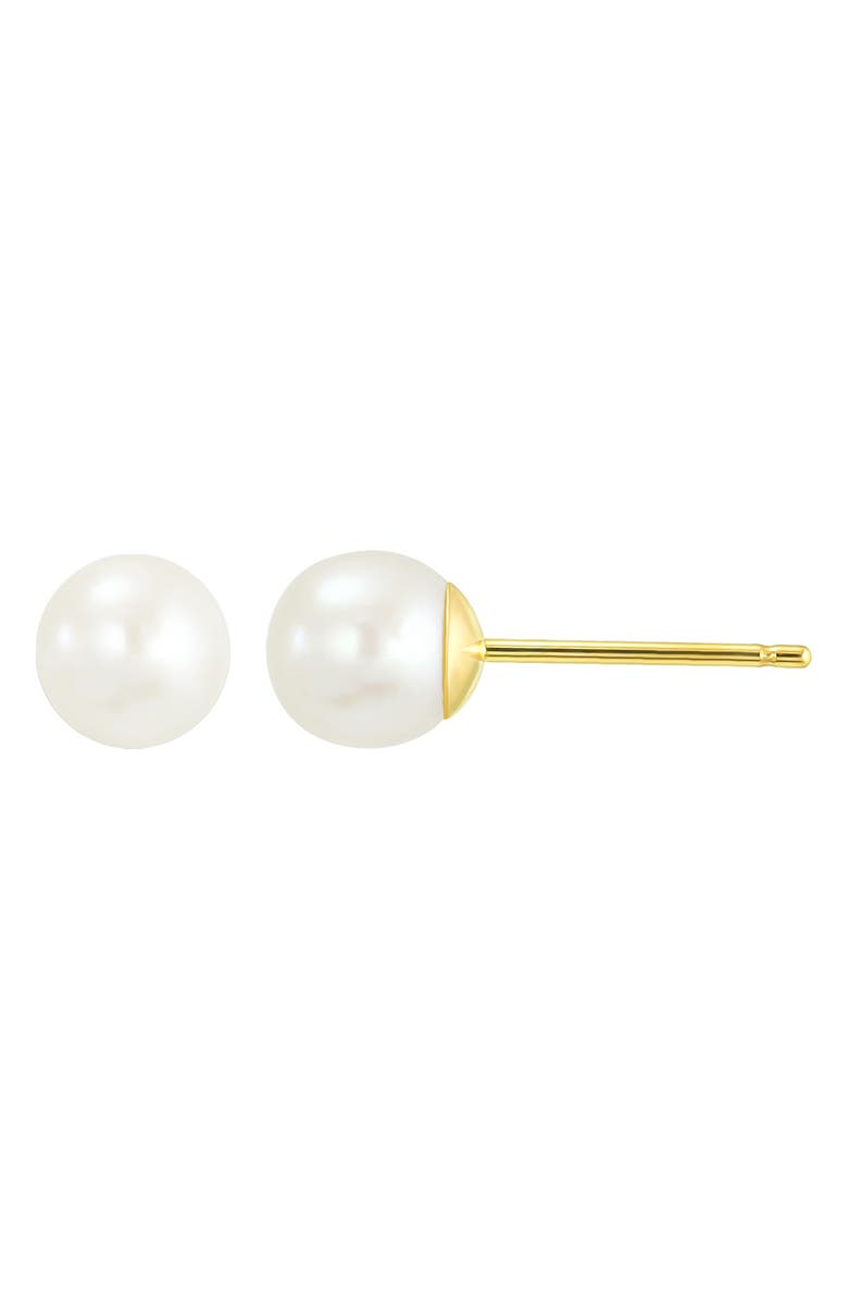 CANDELA JEWELRY 10K Gold Pearl Stud Earrings, Main, color, 