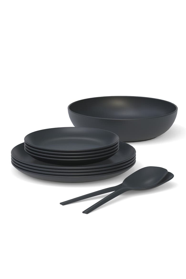 Round Dinner Plate - Set of 4, Alternate, color, Black
