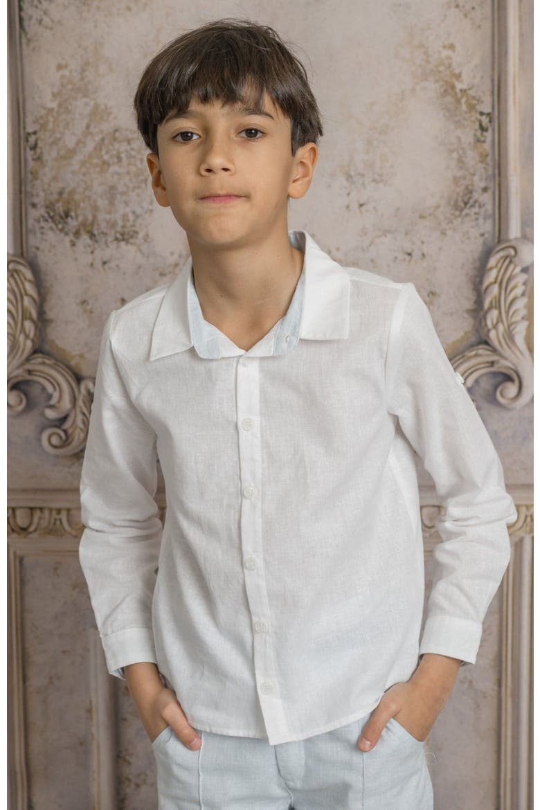 Charlotte Boys' Button Down Shirt, Alternate, color, White