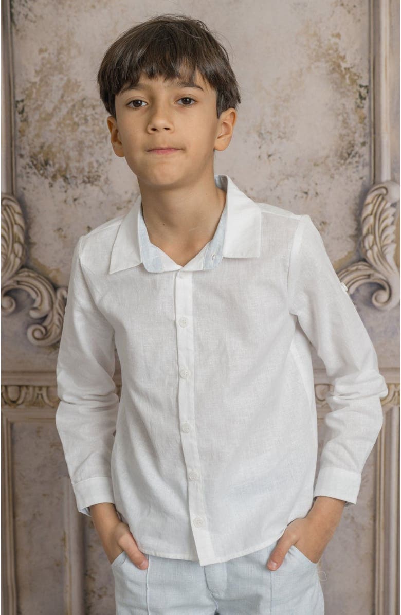 Petite Maison Kids Charlotte Boys' Button Down Shirt, Alternate, color, White