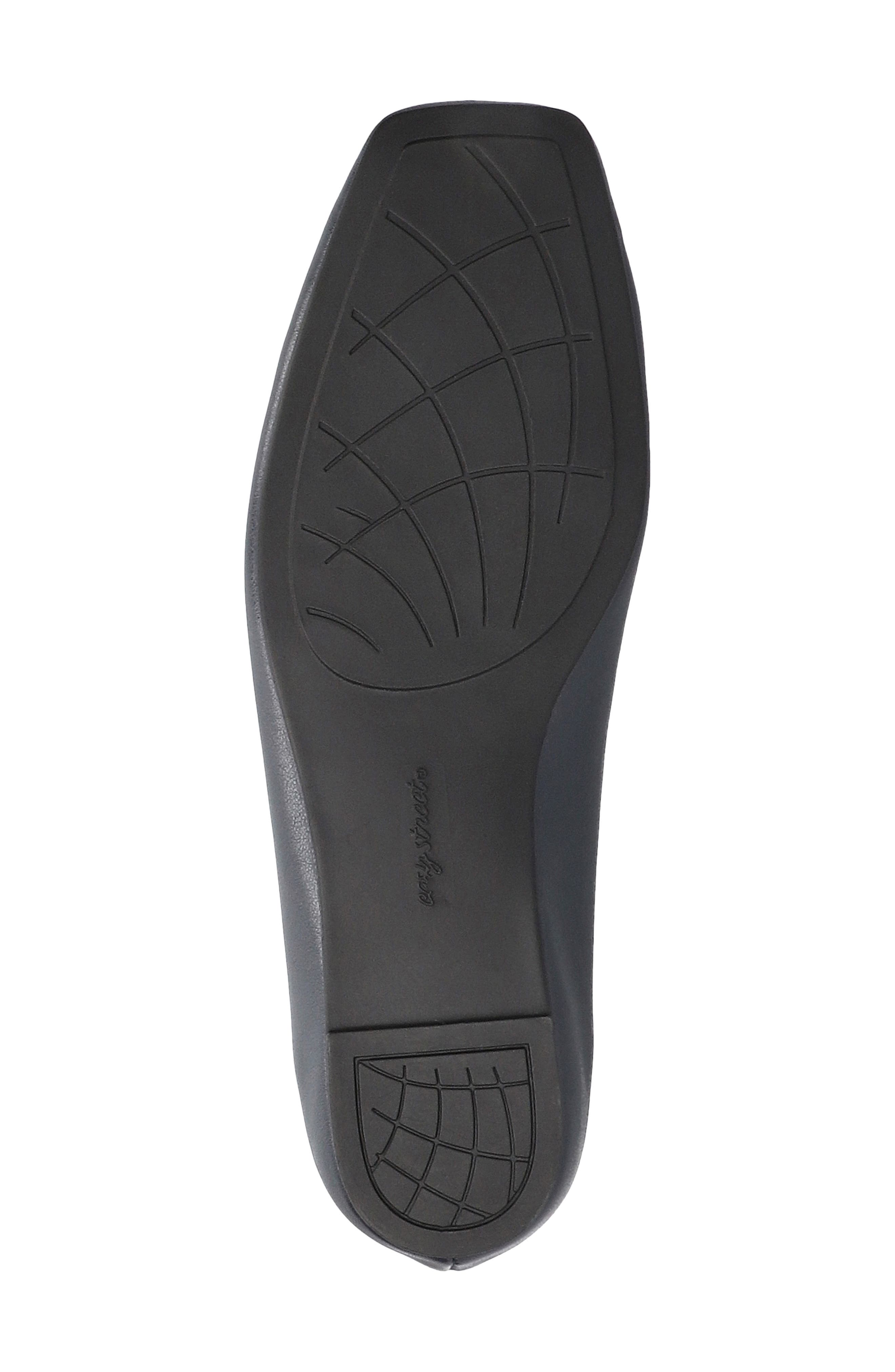 Crescent Faux Leather Skimmer Flat, Alternate, color, NAVY