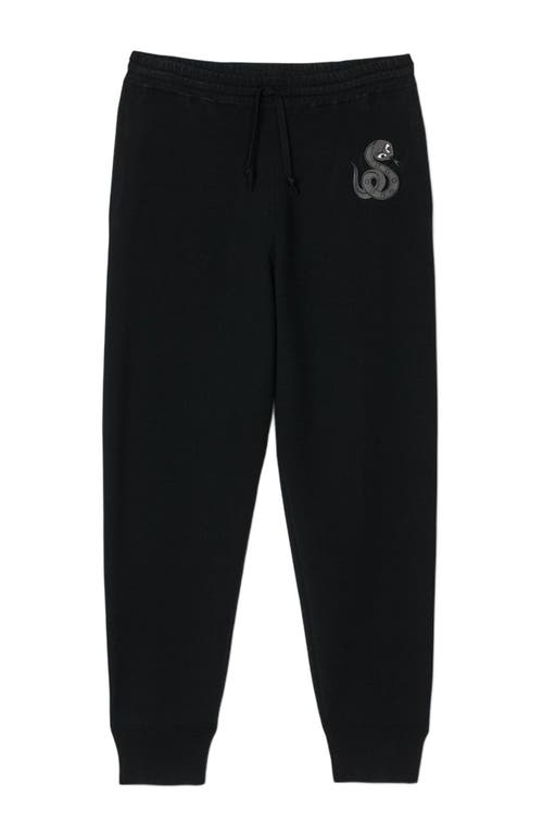 Sandro Jogging Bottoms With Snake Detail In Black