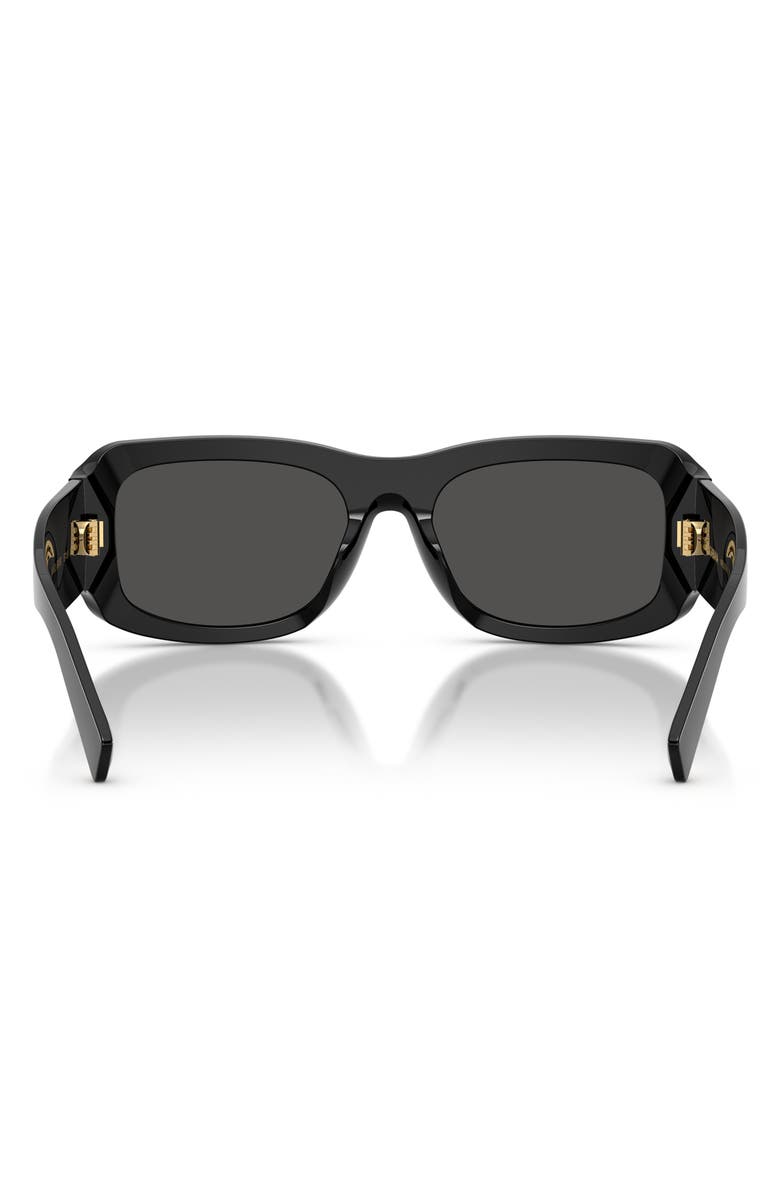 Dolce&Gabbana 57mm Rectangular Sunglasses, Alternate, color, Black / Dark Grey