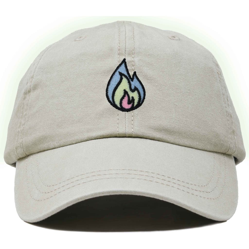 Dalix Fire Dad Hat In Washed Stone White