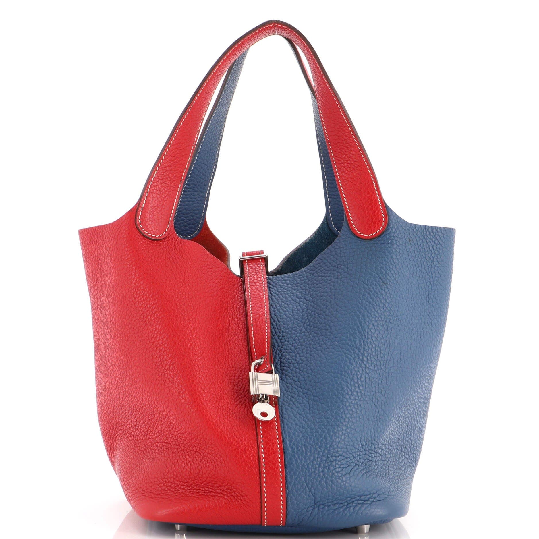 Casaque Picotin Lock Bag Clemence MM, Main, color, Red