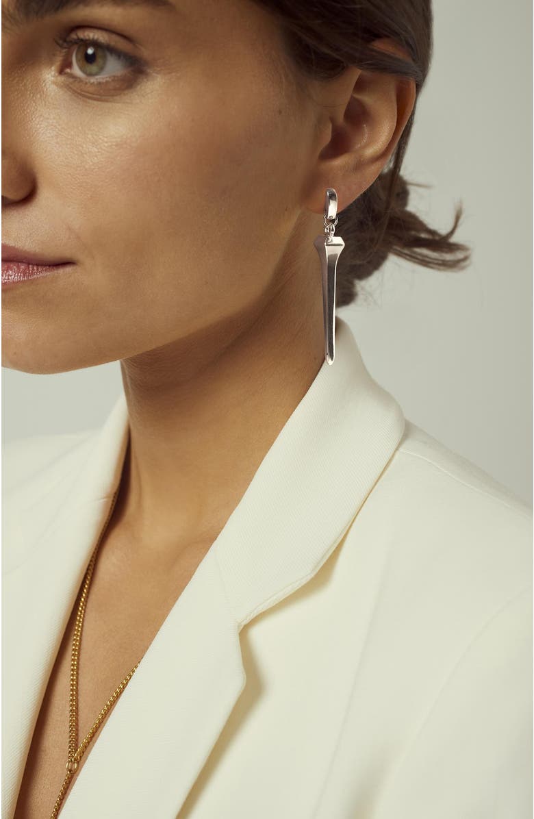 CXC Diamond Nail Earrings, Alternate, color, Silver