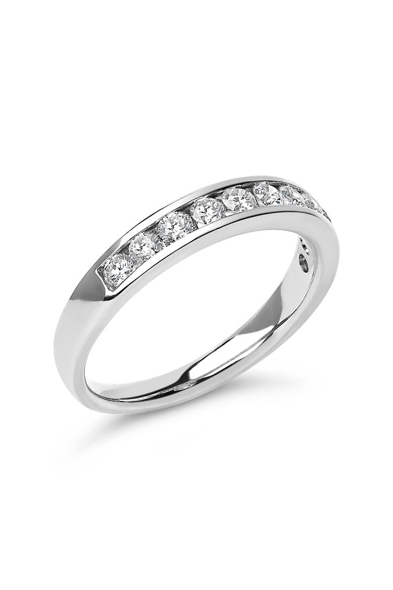 14K Gold 1/2 Cttw Round Diamond 11 Stone Channel Set Band, Alternate, color, White