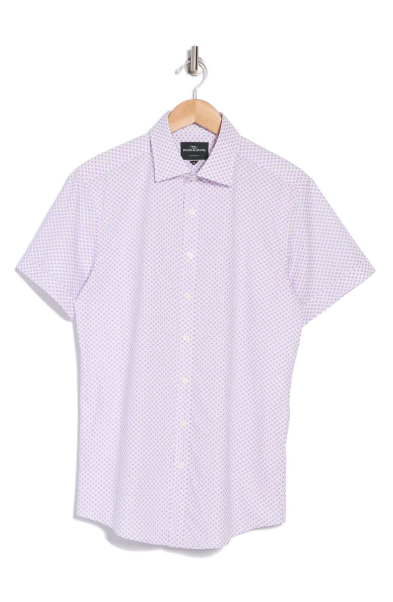 Rodd & Gunn Berwick Forest Short Sleeve Cotton Button-Up Shirt, Alternate, color, Light Purple