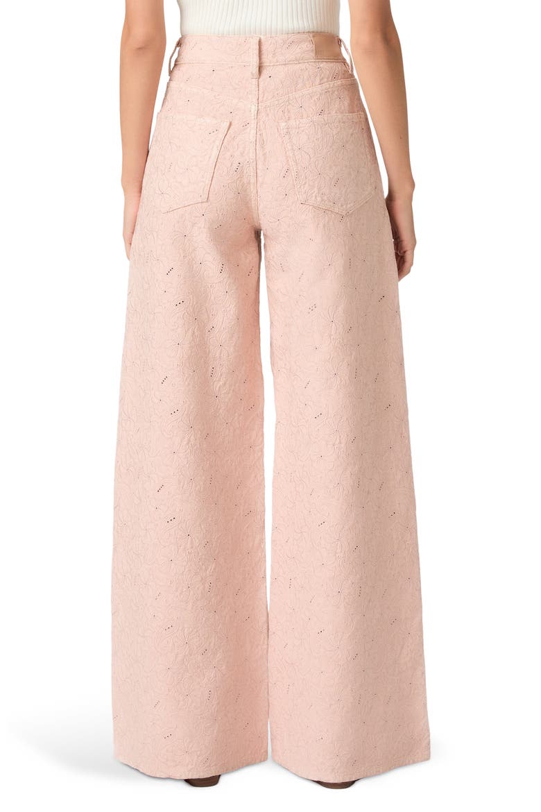 Cameron High Waist Wide Leg Jeans, Alternate, color, SUNSET PEACH EMBROIDERED