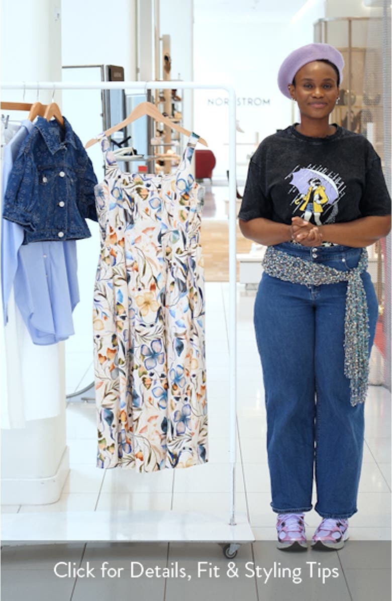 Chloe Pressed Flowers Sleeveless A-Line Dress, sales video thumbnail