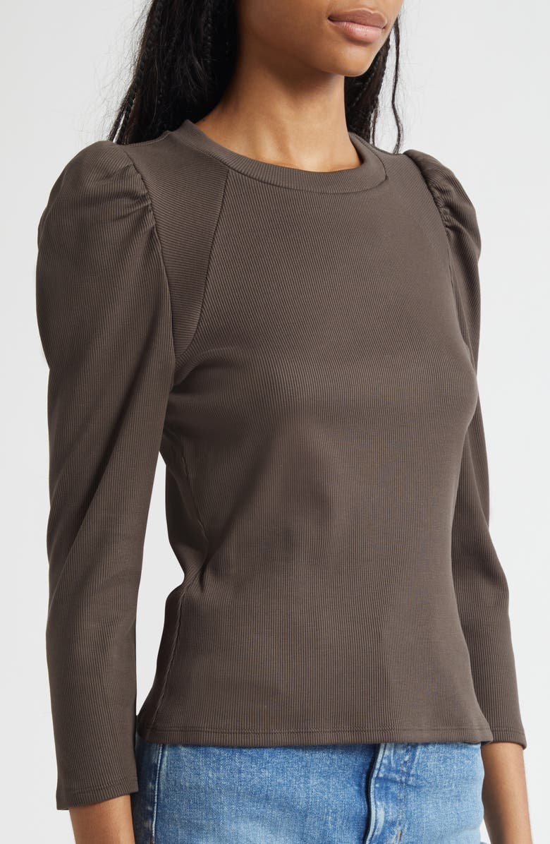 Veronica Beard Delano Puff Shoulder Stretch Cotton Top, Alternate, color,