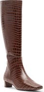 Frances Valentine Mackie Croc Embossed Leather Knee High Boot
