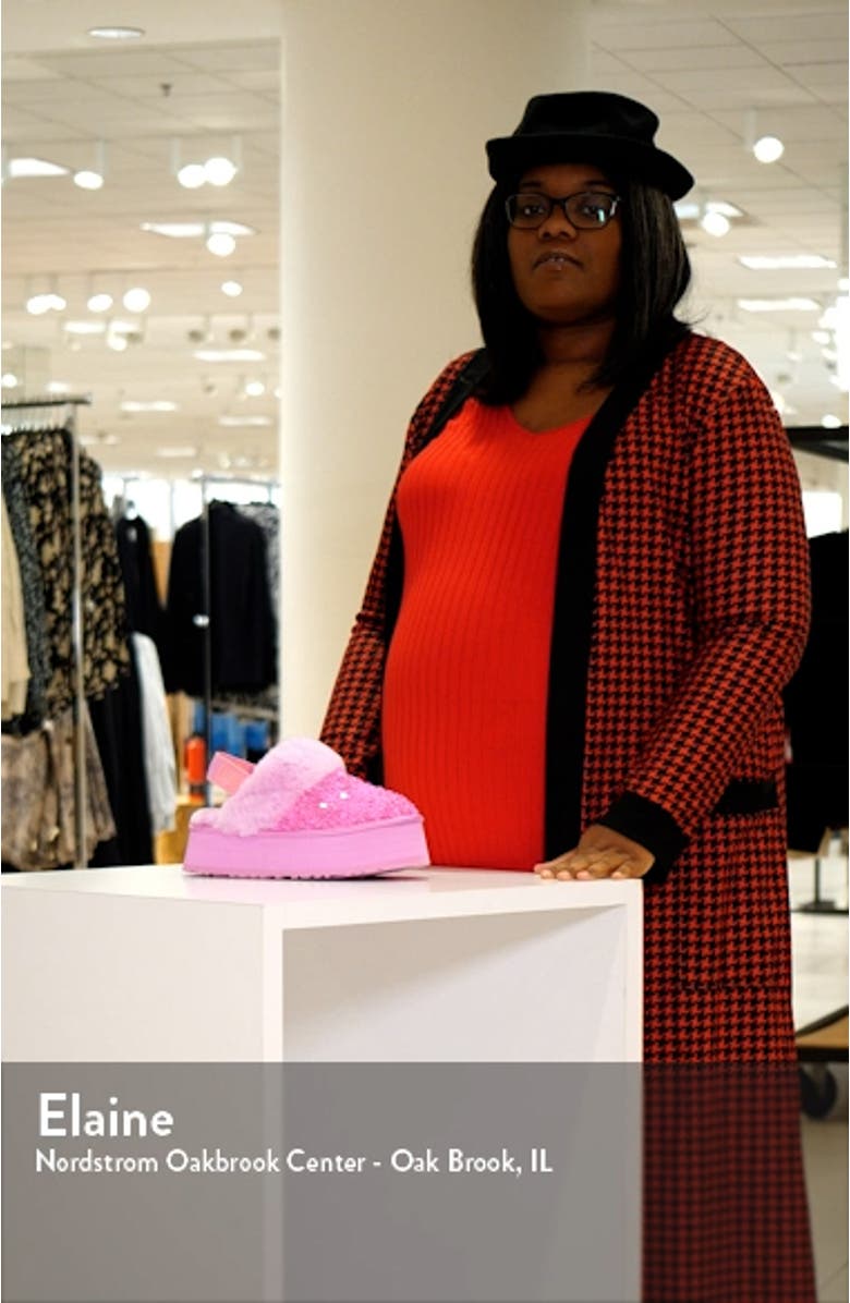 Funkette Chunky Sequin Genuine Sheepskin Detail Clog, sales video thumbnail