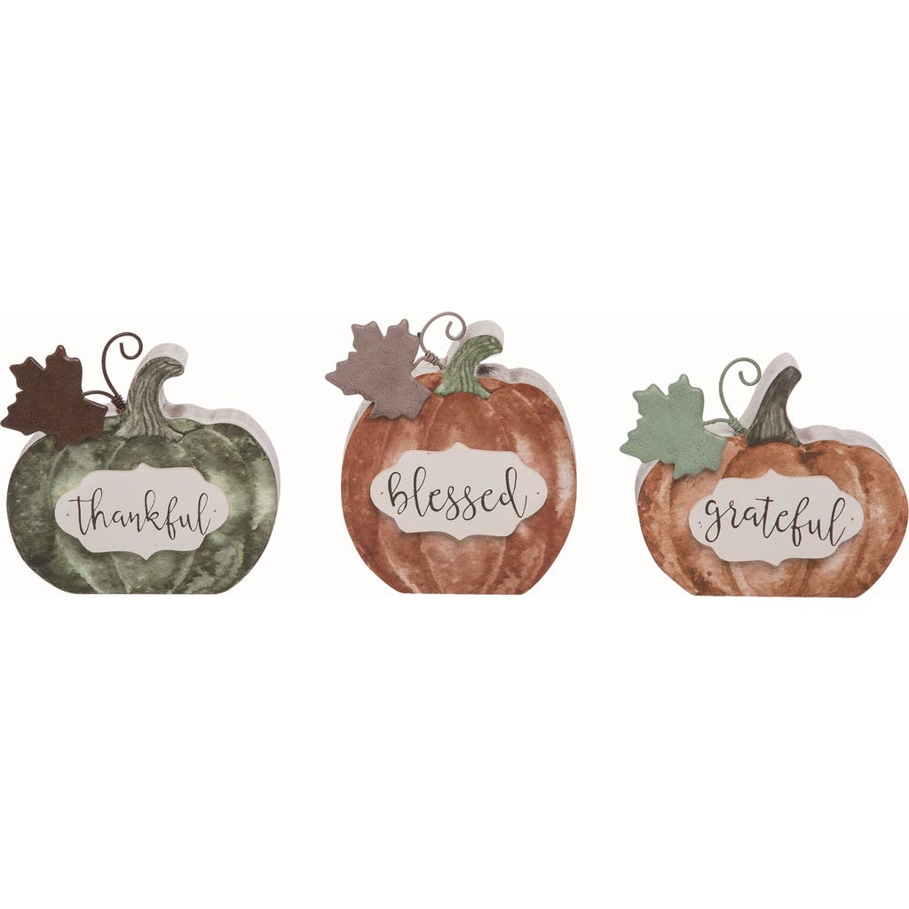 Transpac Harvest Pumpkin Decor Set Of 3 For Fall Indoor Tabletop In Multi
