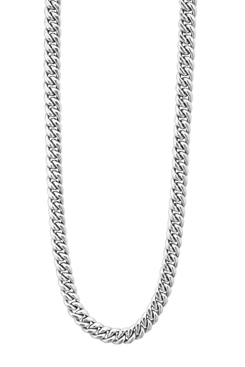 Anthem Curb Chain Necklace, Main, color, SILVER