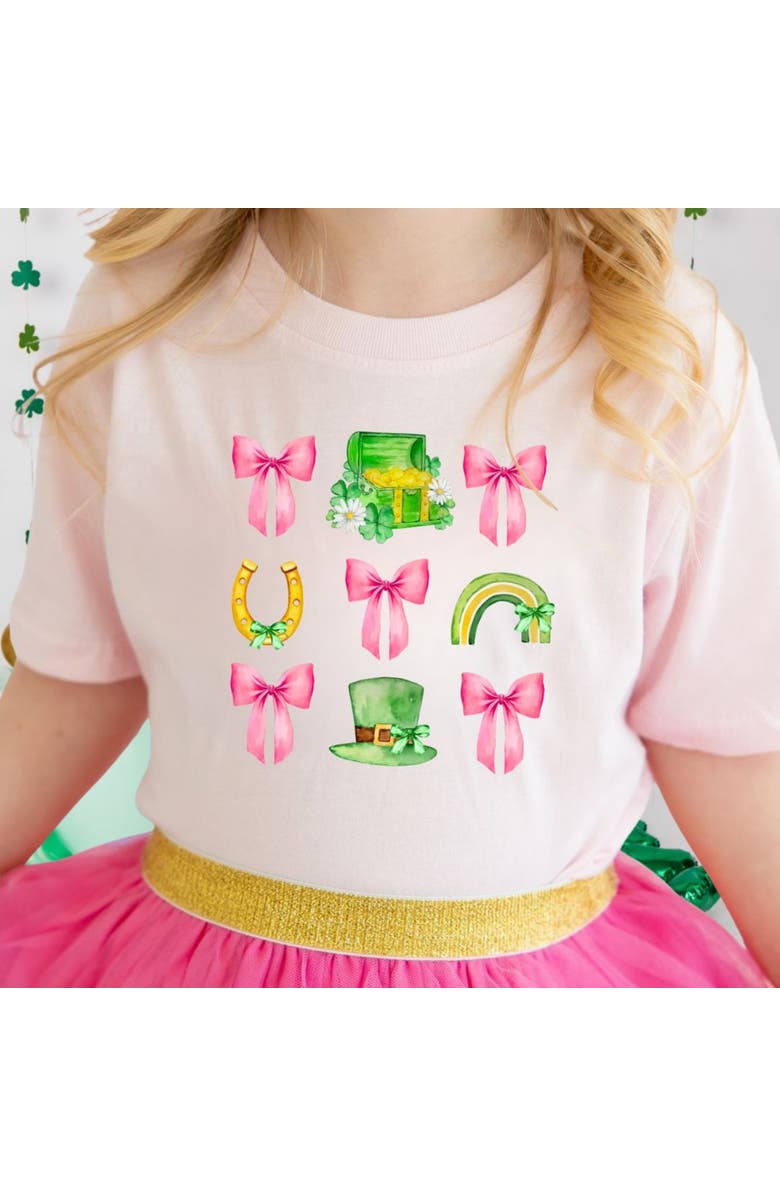 Sweet Wink Lucky Bow St. Patrick's Day Short Sleeve T-Shirt, Alternate, color, Pink