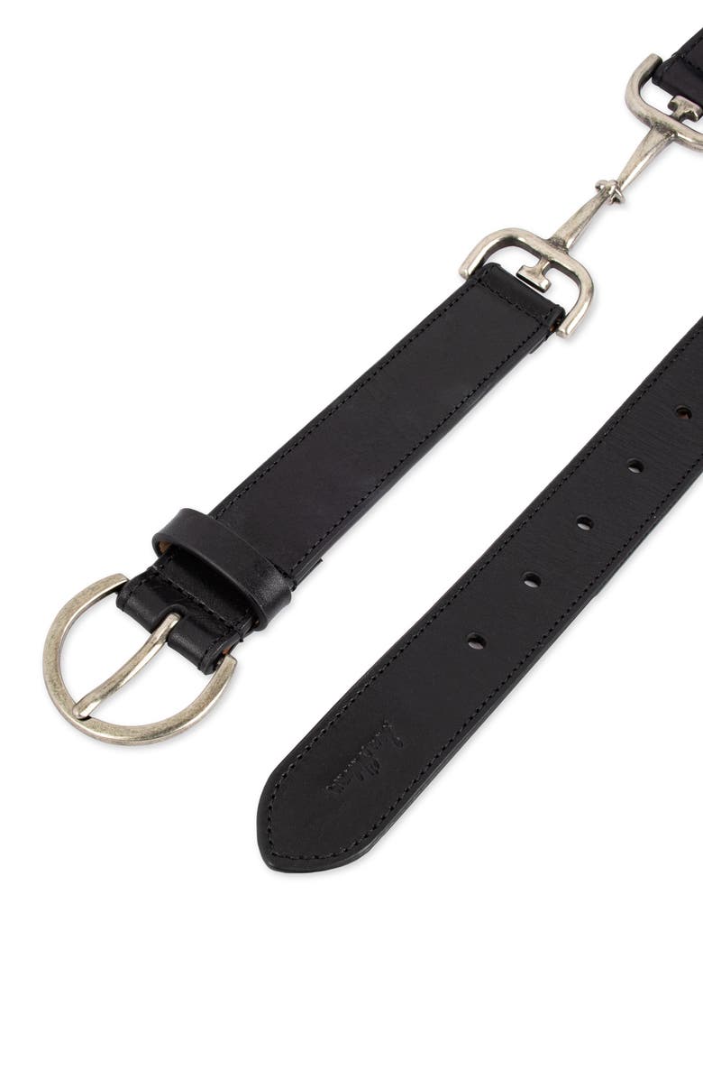 Sam Edelman Leather Belt with Horsebit Hip Stations, Alternate, color, Black