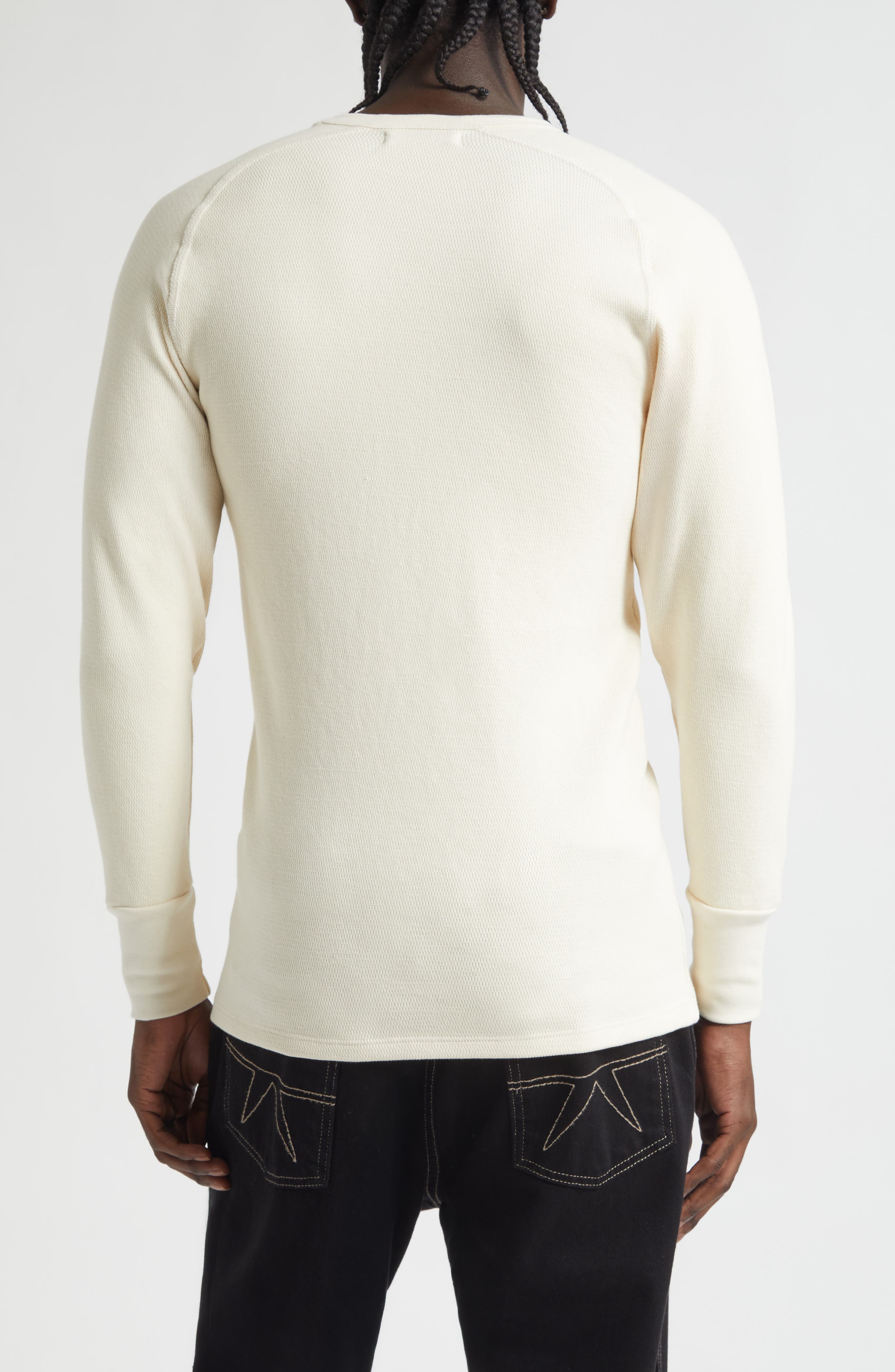 Logo Long Sleeve Waffle Knit T-Shirt - image 2