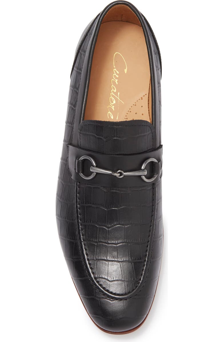 CURATORE Sovana Croc Embossed Leather Bit Loafer, Alternate, color,