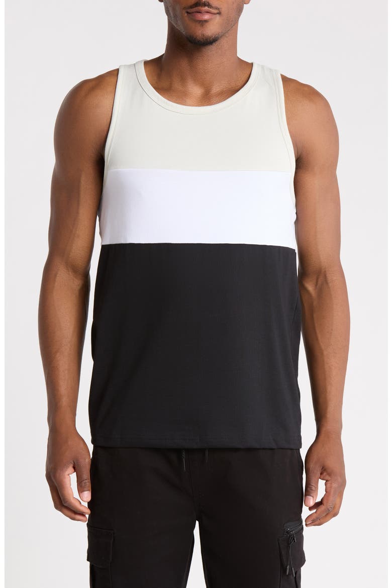 Colorblock Tank, Main, color, GREEN W/ WHITE AND BLACK