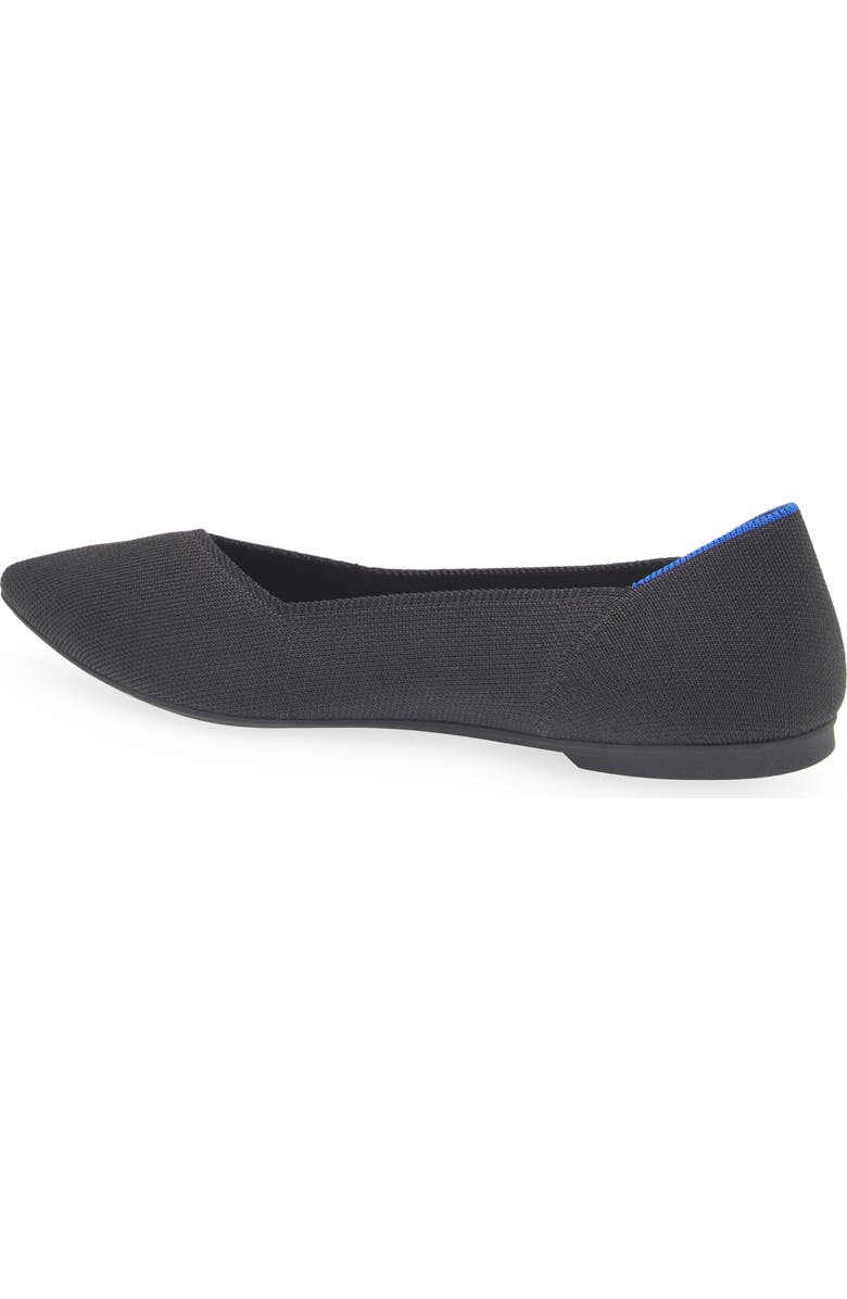 Rothy's The Point II Pointed Toe Flat, Alternate, color, Black