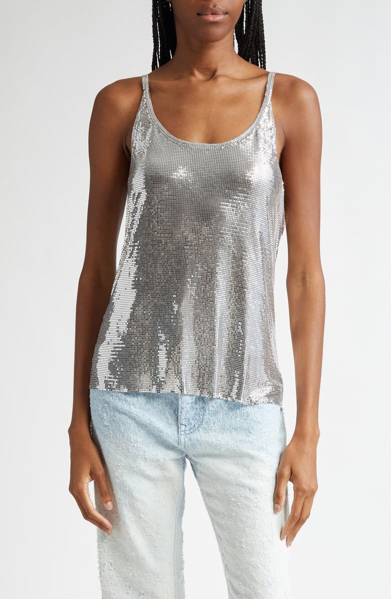 Rabanne Chainmail Mesh Tank, Main, color, 