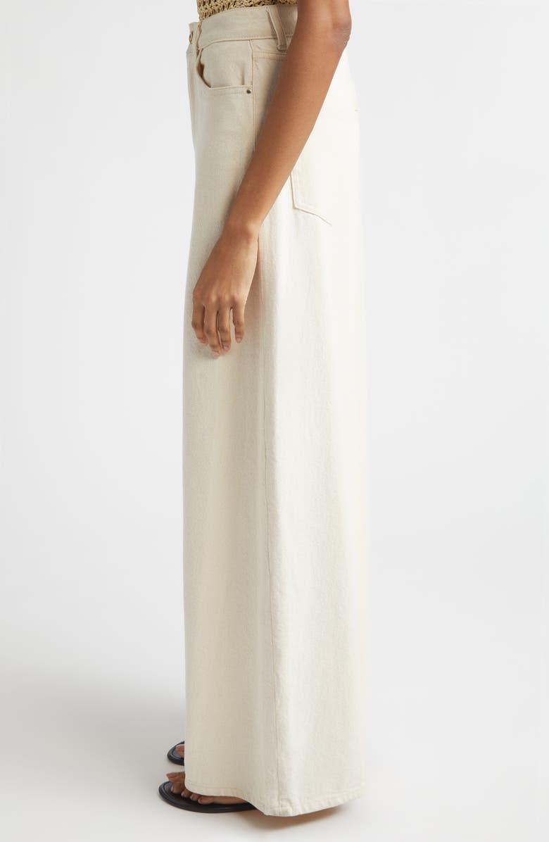 OSSOU Slick High Waist Wide Leg Jeans, Alternate, color, Buff Wash