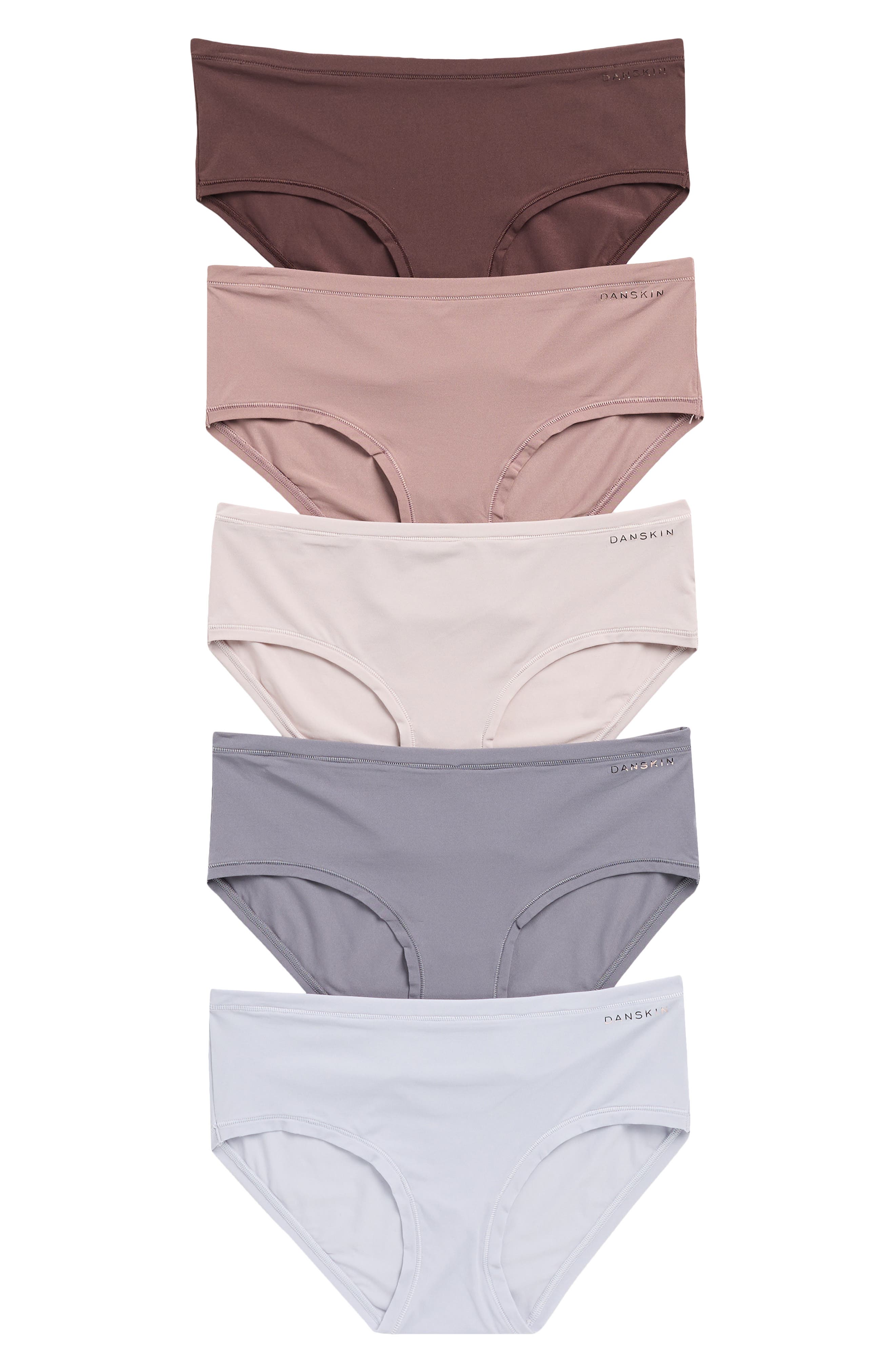 Danskin 5-Pack Assorted Lightweight Nylon Hipsters