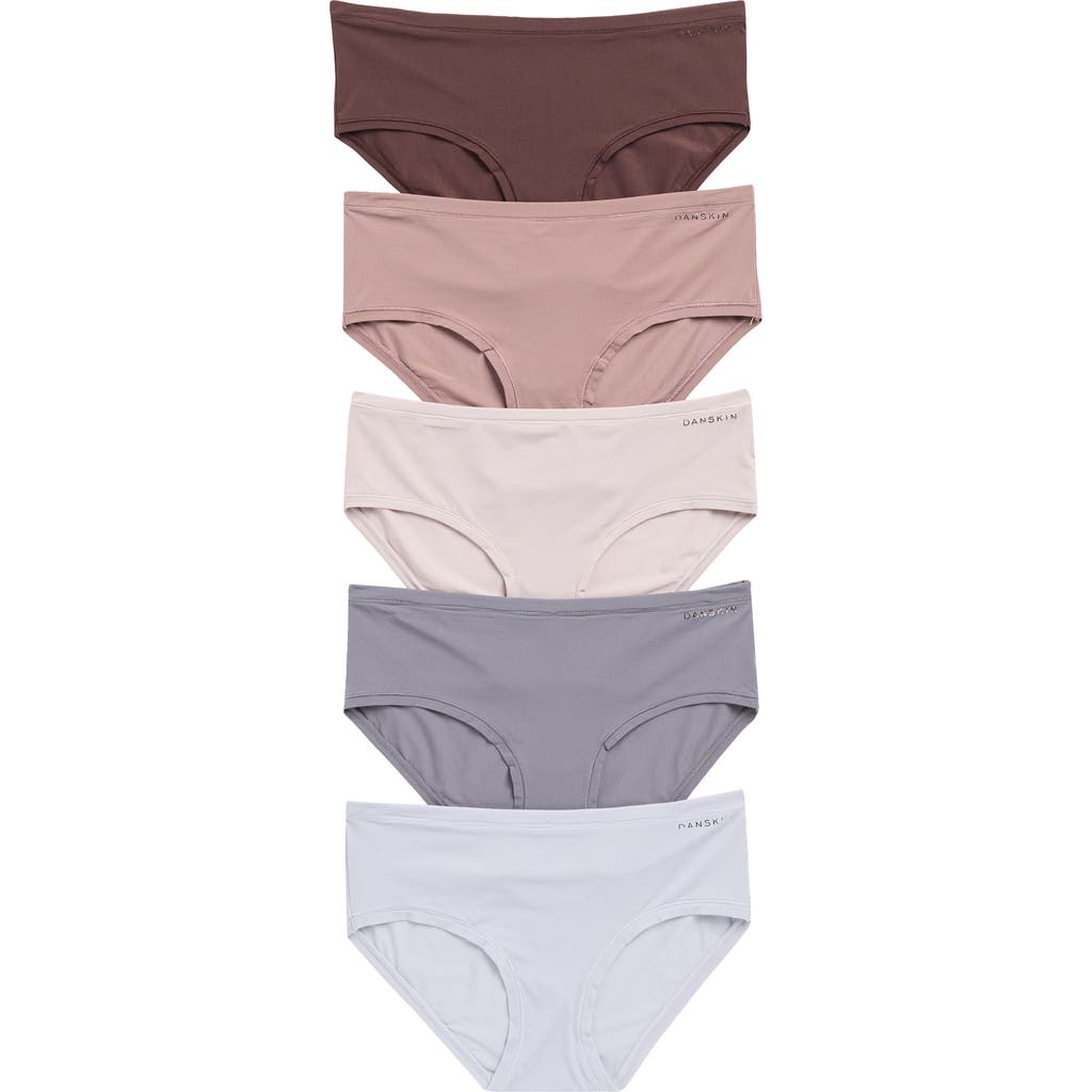 Danskin 5-pack Assorted Lightweight Nylon Hipsters In Multi