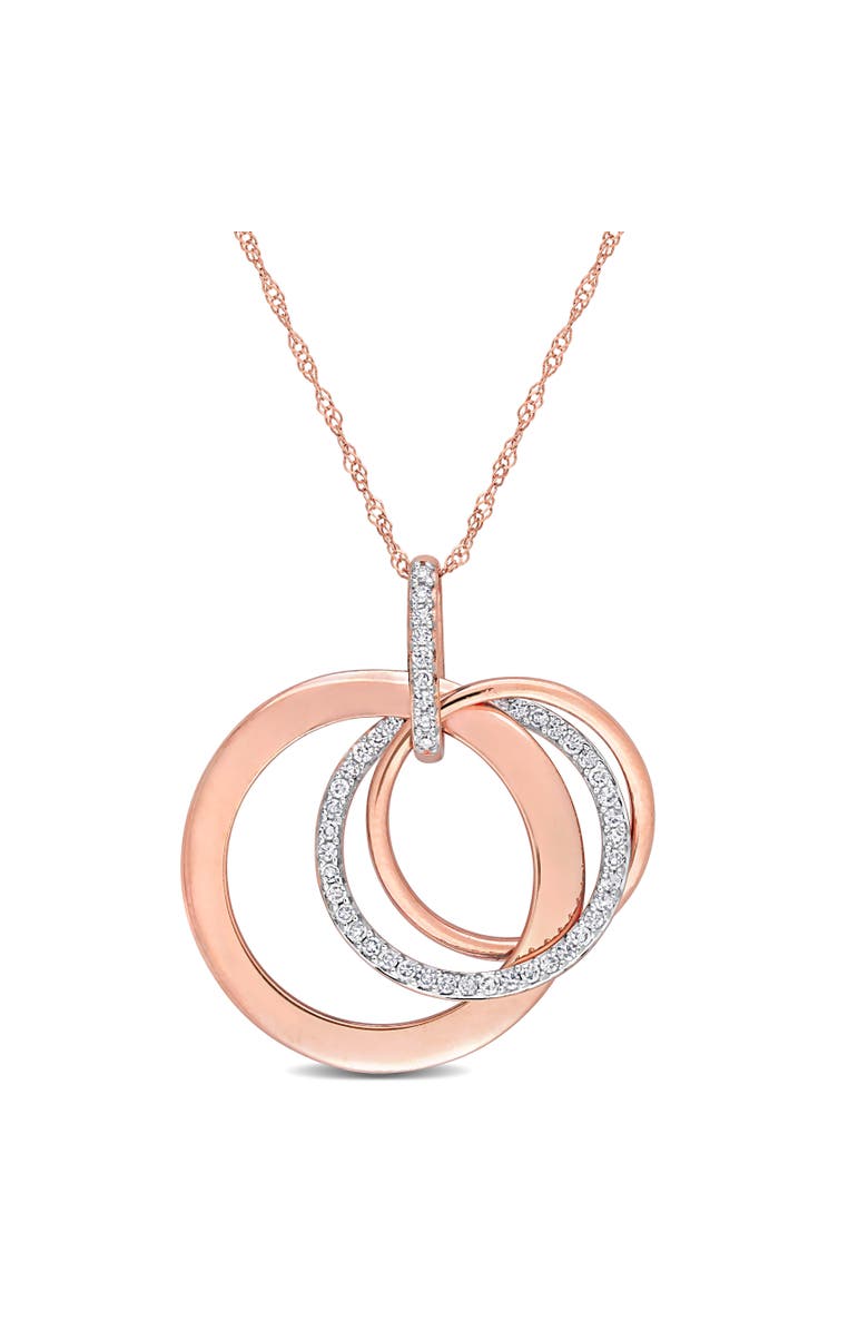 Julianna B. Diamond Interlocking Circle Necklace 14k, Main, color, 