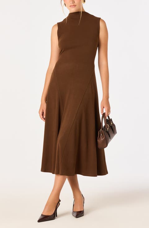 Geraldean Mock Neck Midi Dress