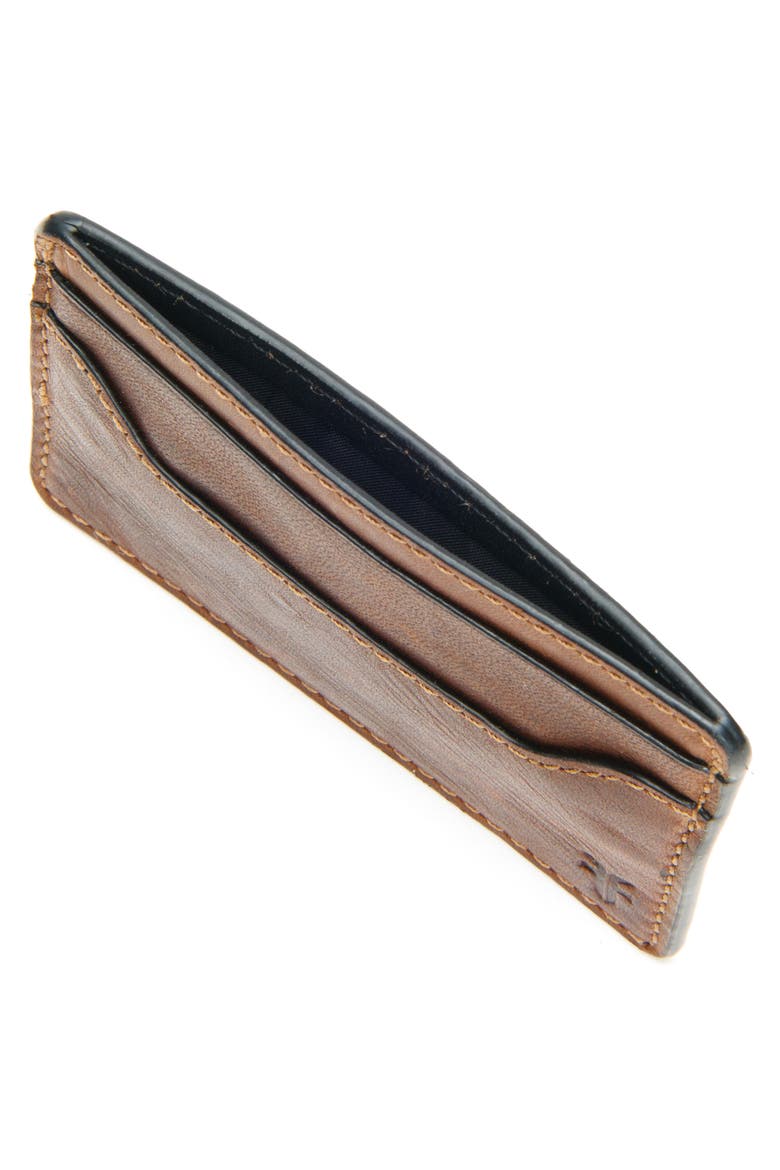 Logan Leather Money Clip Card Case, Alternate, color, DARK BROWN