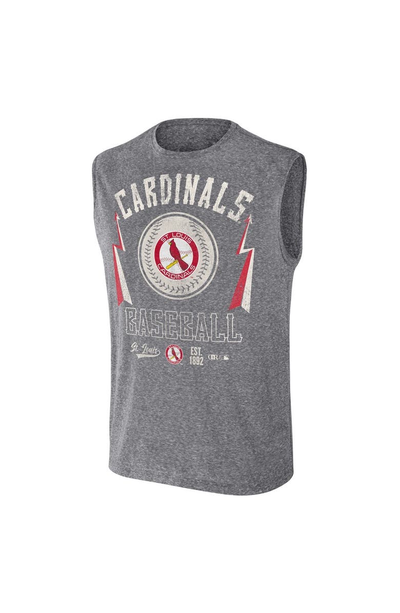 Darius Rucker Collection by Fanatics Men's Darius Rucker Collection by Fanatics Charcoal St. Louis Cardinals Relaxed-Fit Muscle Tank Top, Alternate, color, Charcoal