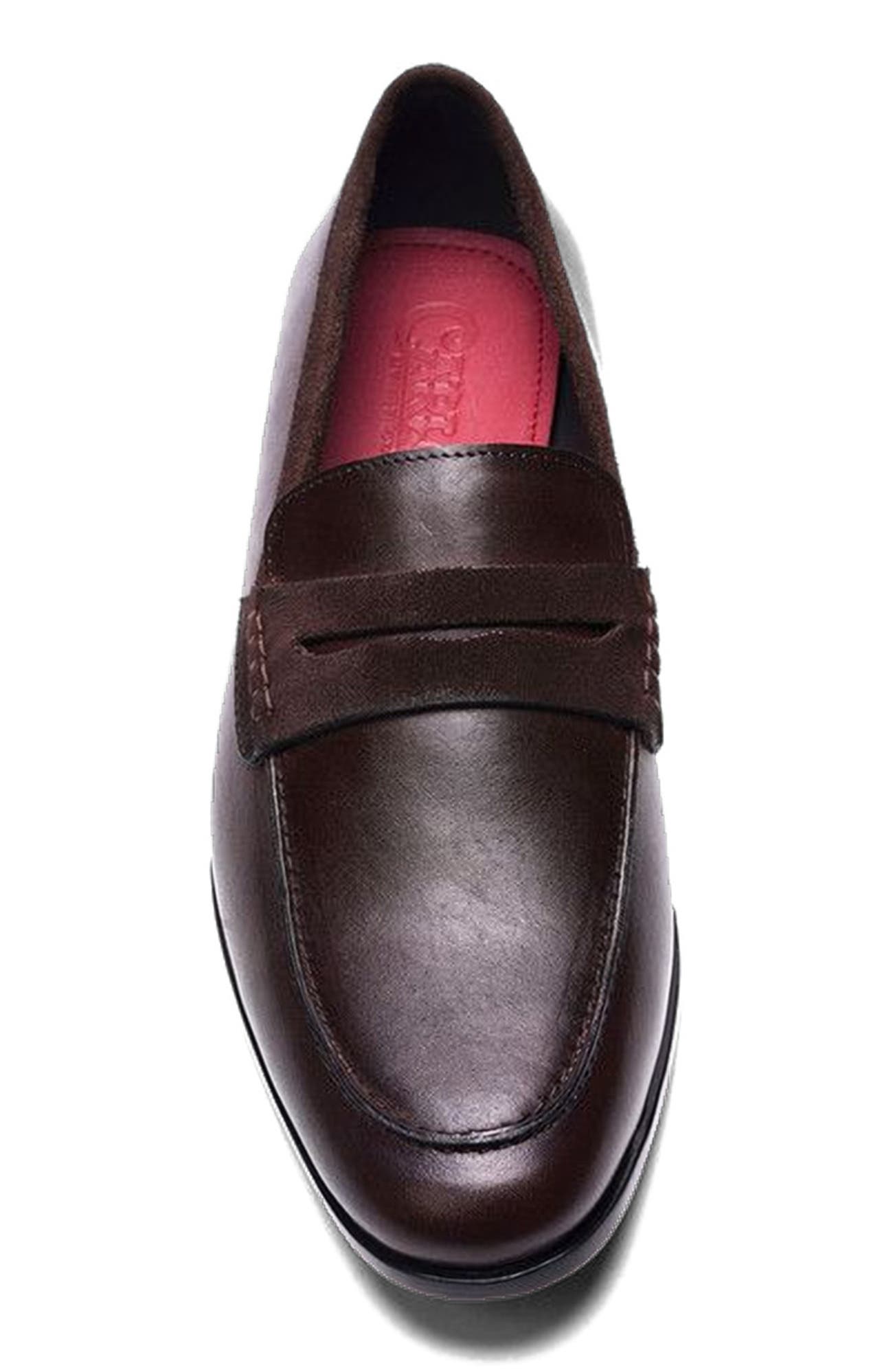 Leon Penny Loafer, Alternate, color, Brown Leather