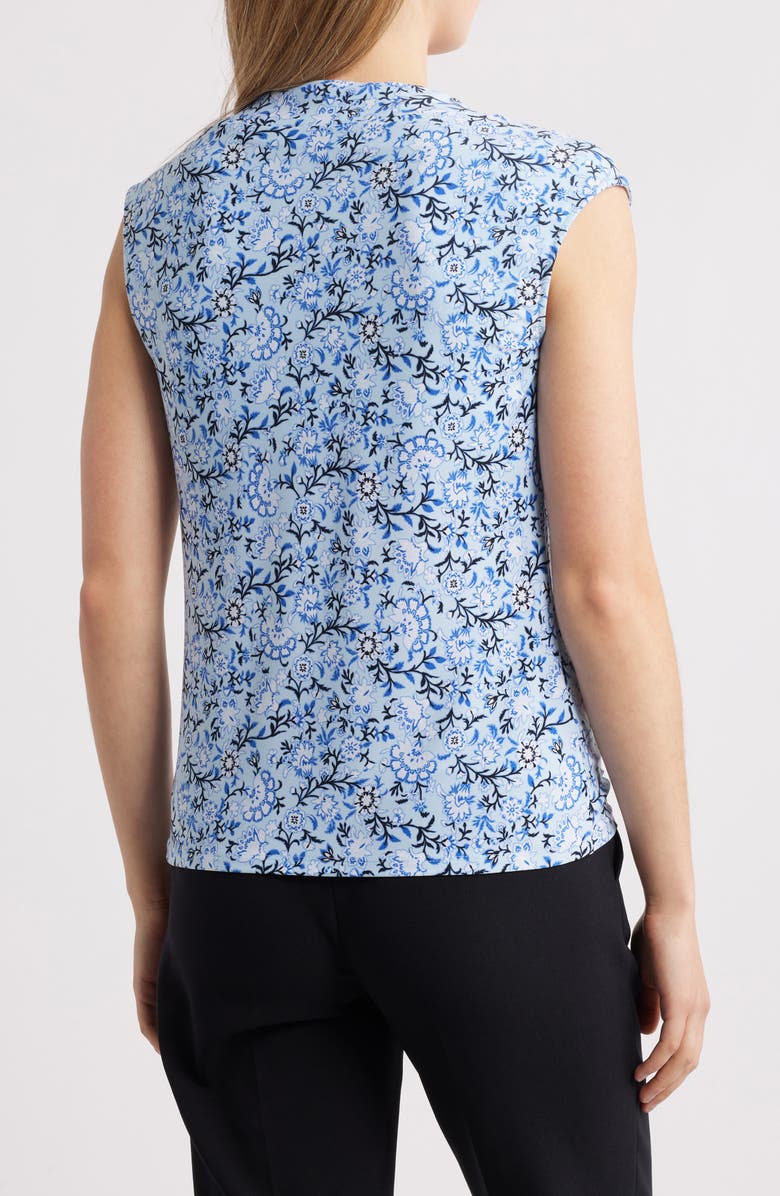 Anne Klein Floral Cowl Neck Cap Sleeve Top, Alternate, color,