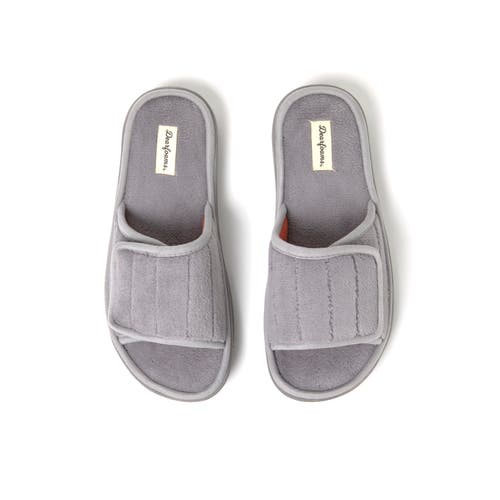 Dearfoams Collin Terry Adjustable Shower Slide Slipper In Medium Grey