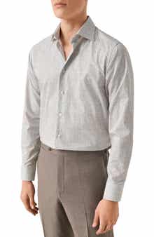 Eton Slim Fit Geometric Print Cotton Dress Shirt