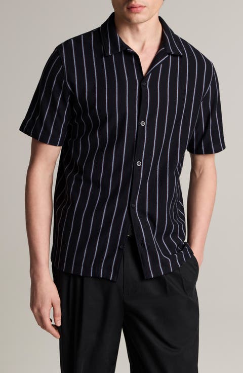 Stripe Terry Cabana Stripe Button-Up Shirt