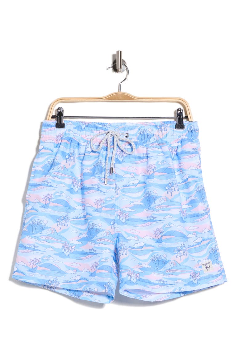 Scenic Island Volley Swim Trunks, Alternate, color, BLUE