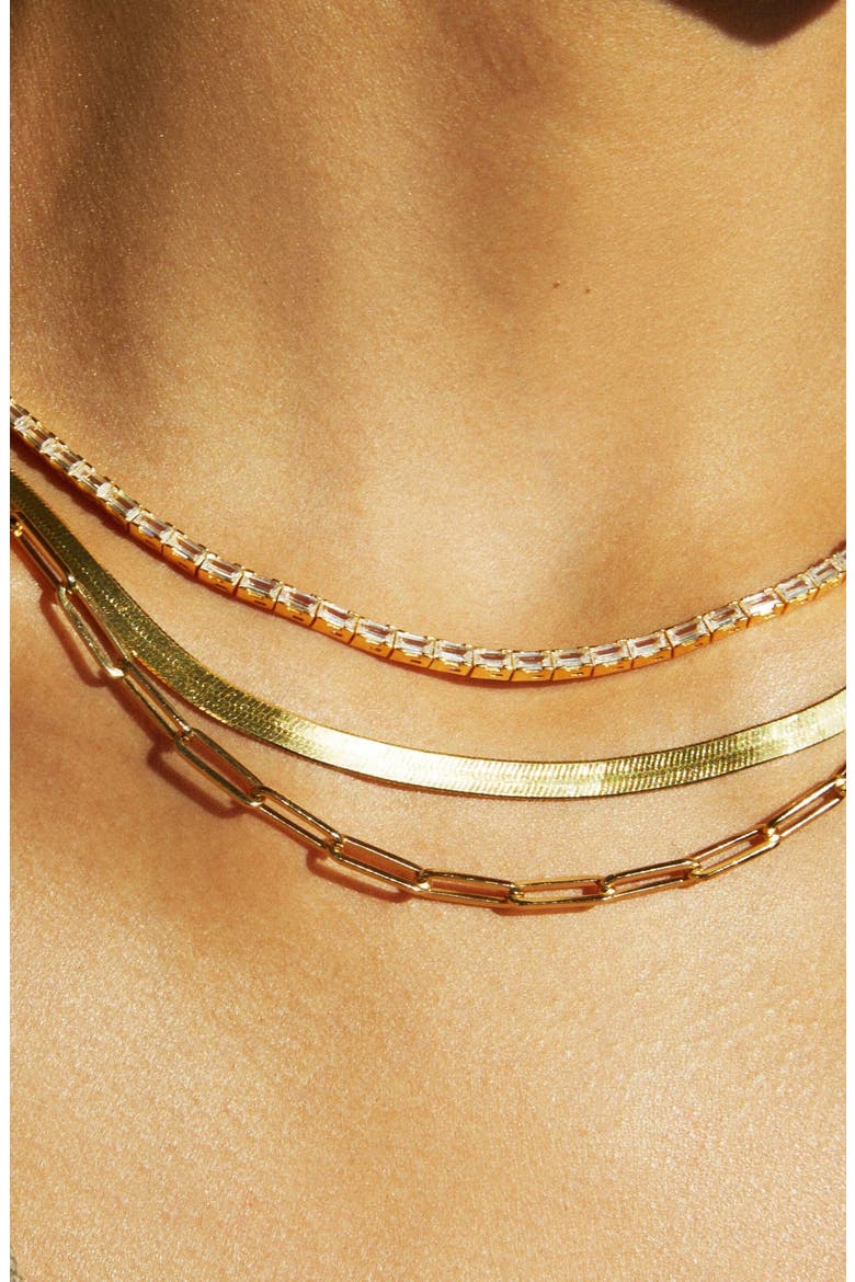 Large Paperclip Chain Necklace, Alternate, color, Yellow Gold Vermeil