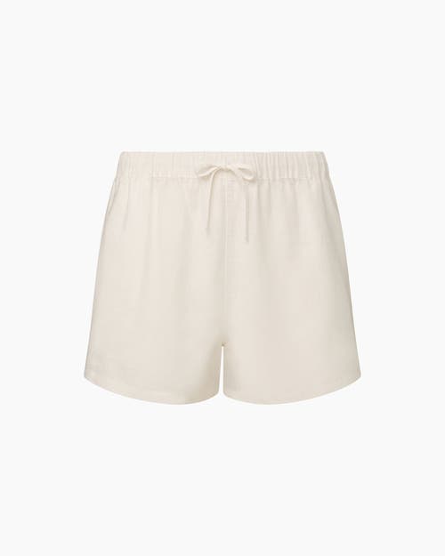 Onia Air Linen Elastic Drawstring Short In White
