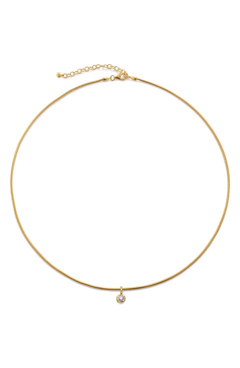 Solitaire Lab Grown Diamond Pendant Snake Chain Necklace