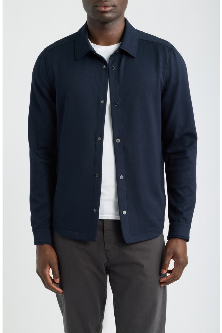Soft Touch Knit Shirt Jacket, Main, color, NAVY