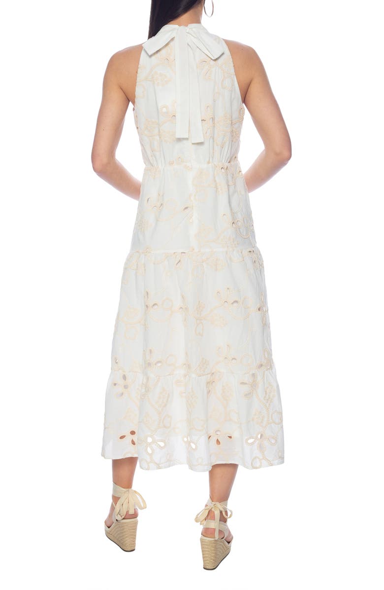 TASH AND SOPHIE Mock Neck Midi Dress, Alternate, color, Natural