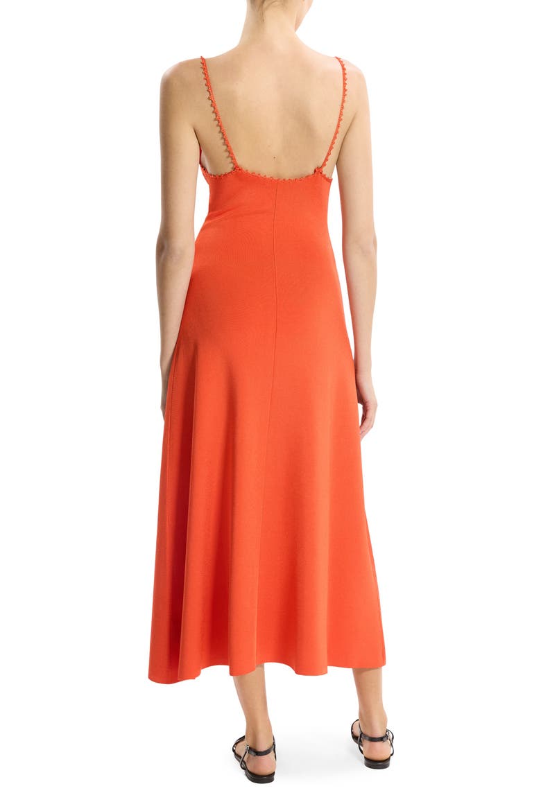 Embroidered Detail Midi Dress, Alternate, color, POPPY