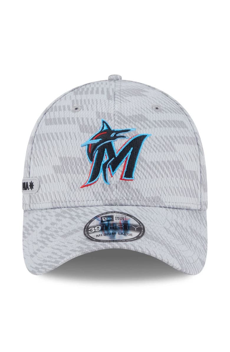 New Era Men's New Era Gray Miami Marlins 2025 MLB Clubhouse 39THIRTY Flex Hat, Alternate, color, Gray