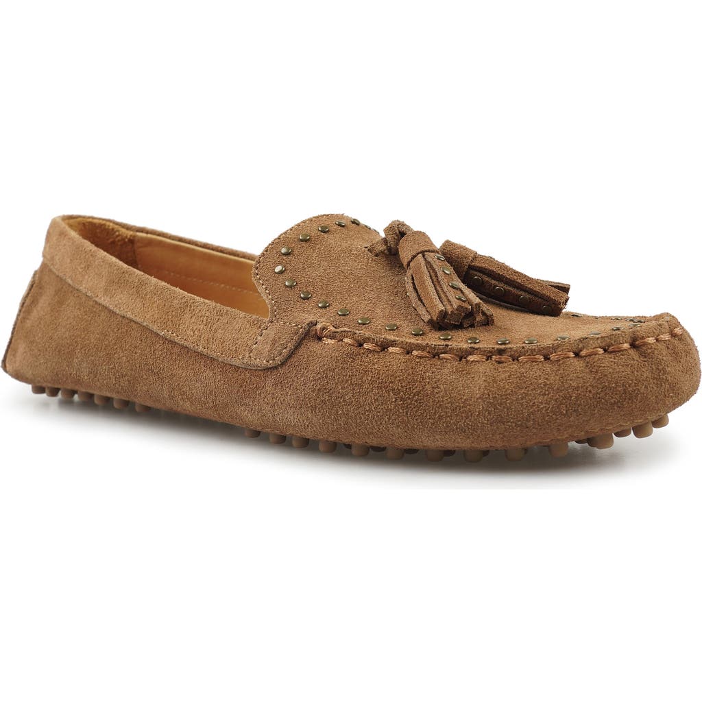 National Comfort Serinna Studded Tassel Driving Loafer in Tan Suede at Nordstrom, Size 11
