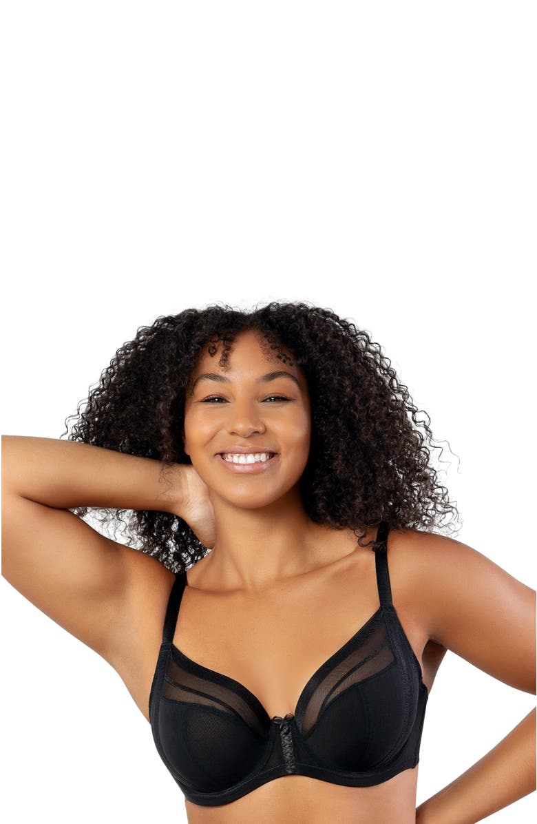 Parfait Shea Plunge Unlined Bra, Alternate, color, Black